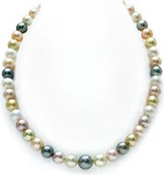 The Pearl Source 8-10mm South Sea & Freshwater Multicolor Pastel Pearl Necklace - AAA Quality
