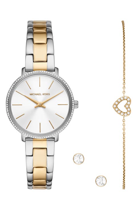 MICHAEL Michael Kors Mini Pyper Bracelet Watch, Earrings & Bracelet Set, 32mm