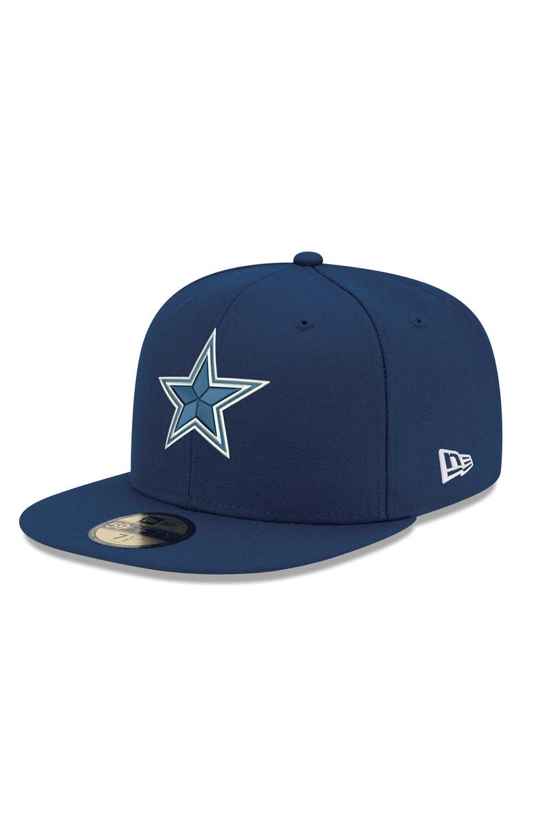 New Era Men's New Era Navy Dallas Cowboys Logo 59FIFTY Fitted Hat, Main, color,