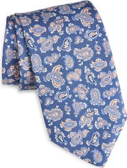 David Donahue Paisley Print Silk Tie