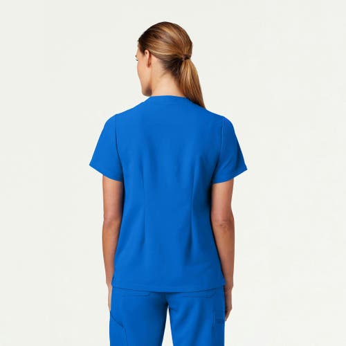 Jaanuu 3-pocket Classic Notched V-neck Scrub Top In Blue