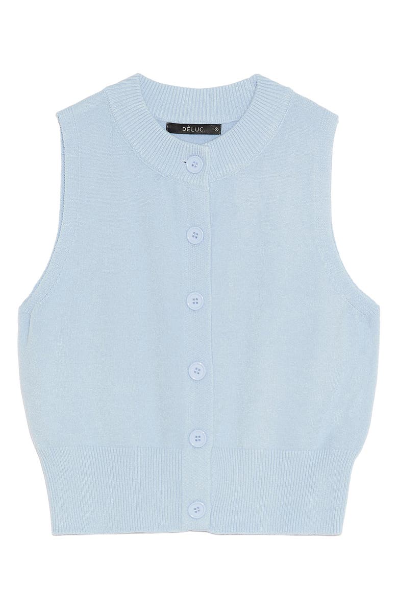 DELUC Almada Button-Up Sweater Vest, Alternate, color, Light Blue