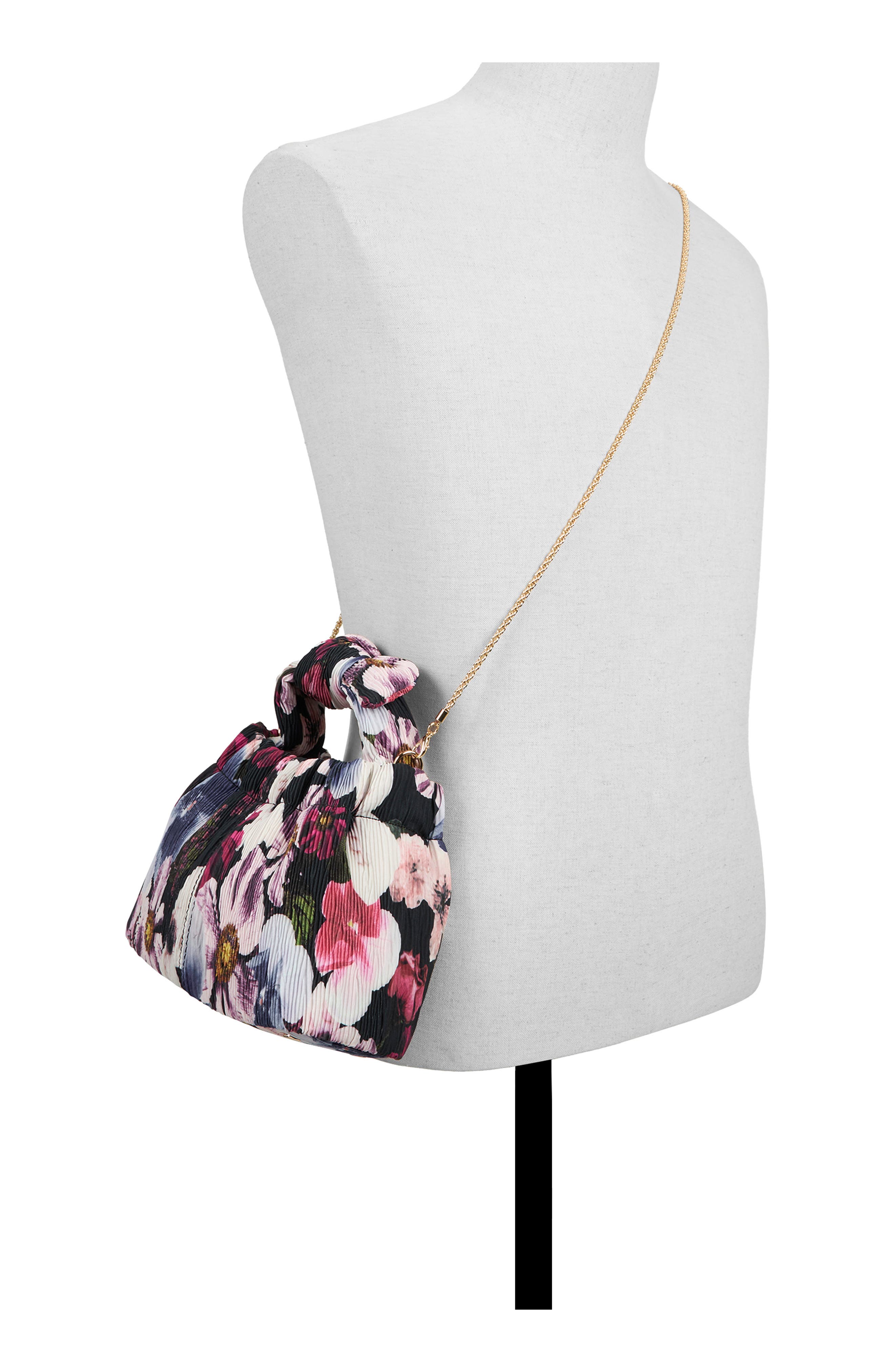 Emily Plisse Handbag, Alternate, color, CREPE BLACK MULTI