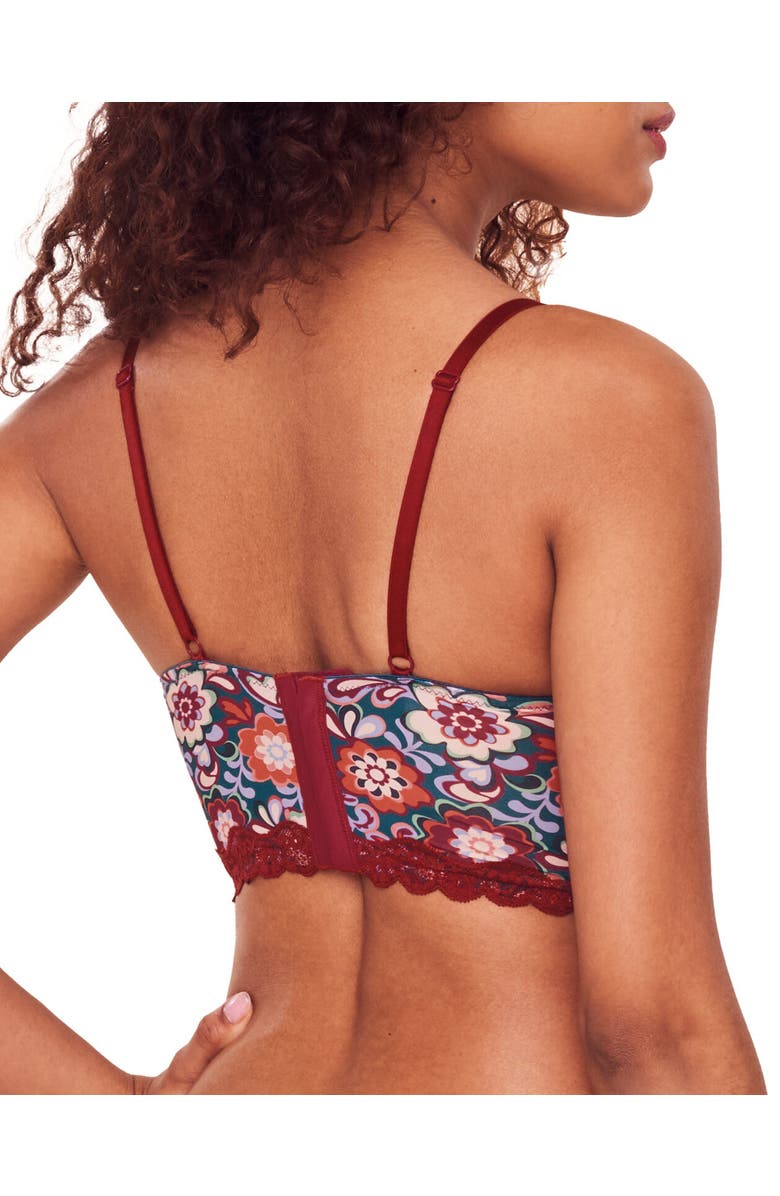 Adore Me Meissa Push Up Balconette Bra, Alternate, color, Floral Blue