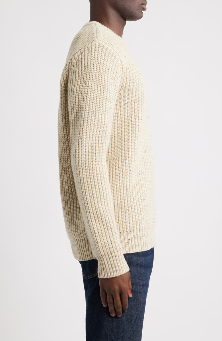 Schott NYC Donegal Tweed Wool Blend Crewneck Sweater, Alternate, color, Off White