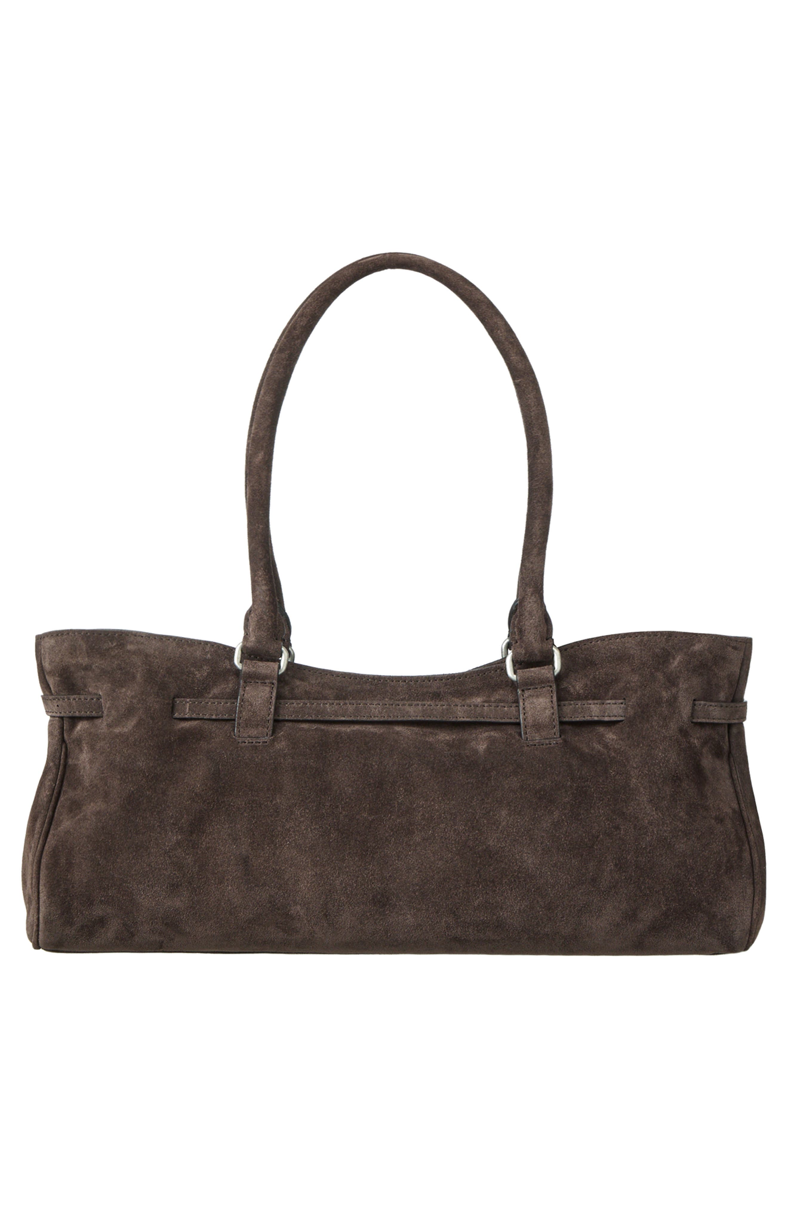 Soft Grandma Suede Shoulder Bag, Alternate, color, ASH BROWN SUEDE