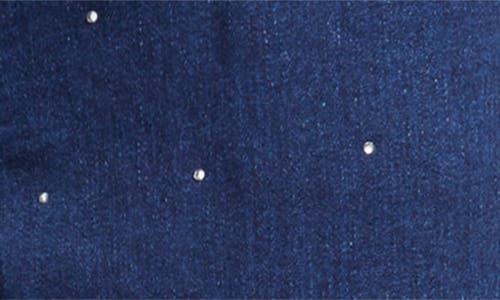 Hue Rhinestone Straight Leg Crop Denim Leggings In Blue