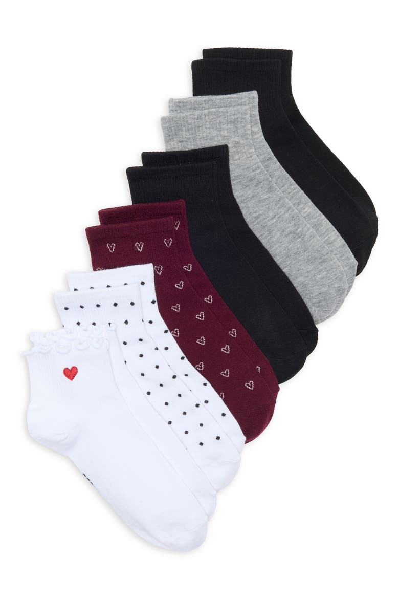 6-Pack Assorted Ankle Socks, Main, color, WHITE MULTI