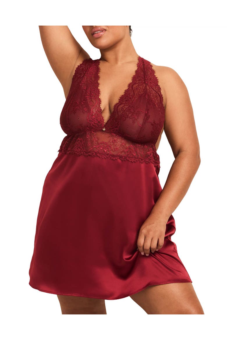 Galilea Slip Lingerie, Alternate, color, Dark red