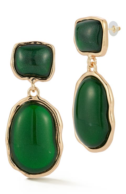 Faux Stone Drop Earrings