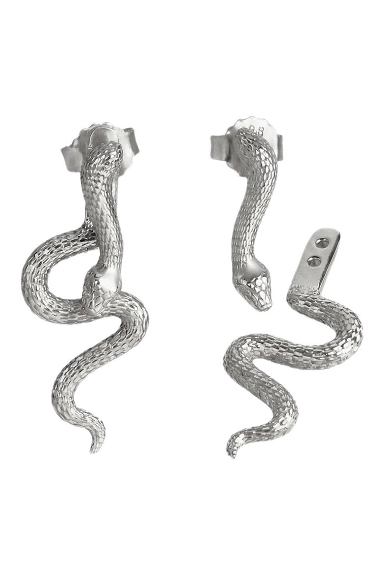 Mystic Serpent Stud Earrings, Main, color, STERLING SILVER