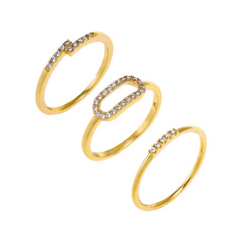 Pave Accented Rings Combo Set