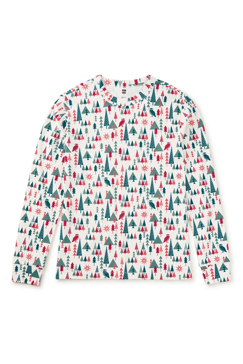 Adult Pajama Top, Main, color, Holiday Woodland Scene