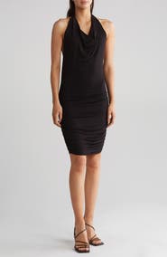 GO COUTURE Drape Halter Dress