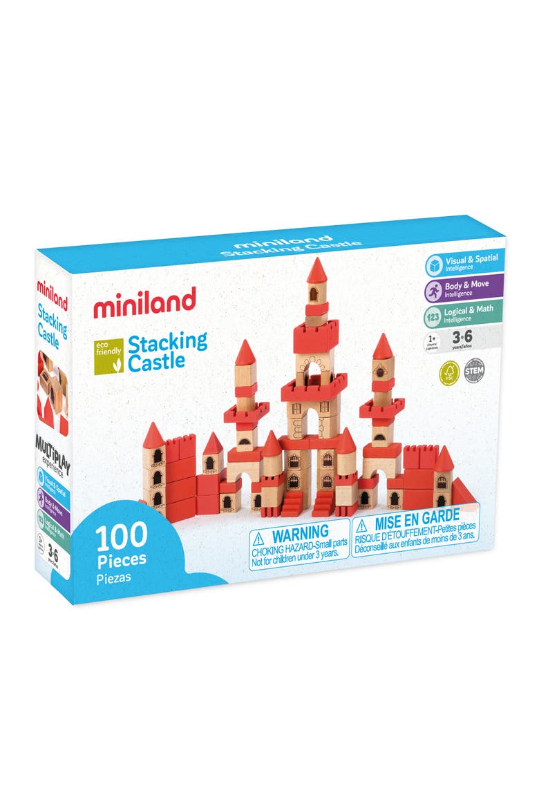 Wooden Stacking Castle, Main, color, Blue Multi