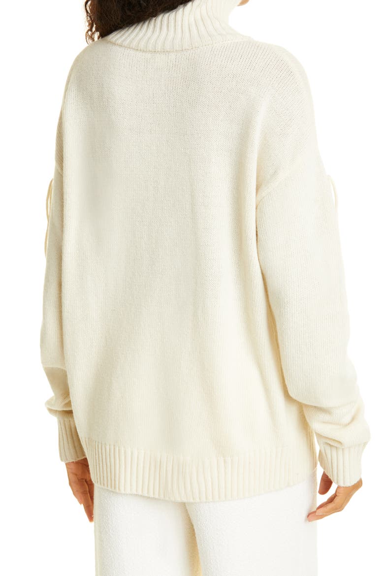 Fringe Merino Wool Sweater, Alternate, color, WHITE