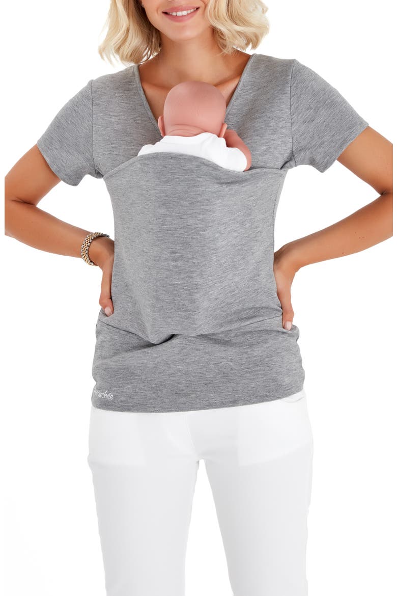 Hands Free Baby Carrier Maternity/Nursing Top, Alternate, color, GRAY