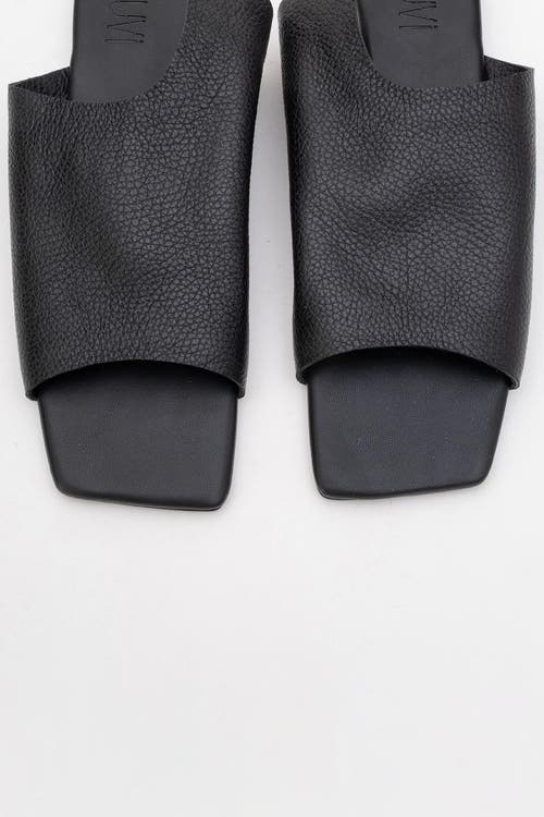 Forever & Always Shoes Orianna Leather Slide Sandal In Black