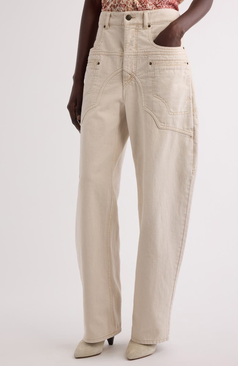 Isabel Marant Beryl Barrel Leg Jeans, Alternate, color, 