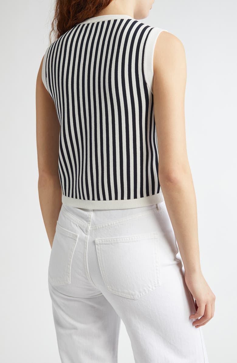 Veronica Beard Leland Stripe Sweater Vest, Alternate, color, Navy Off-White