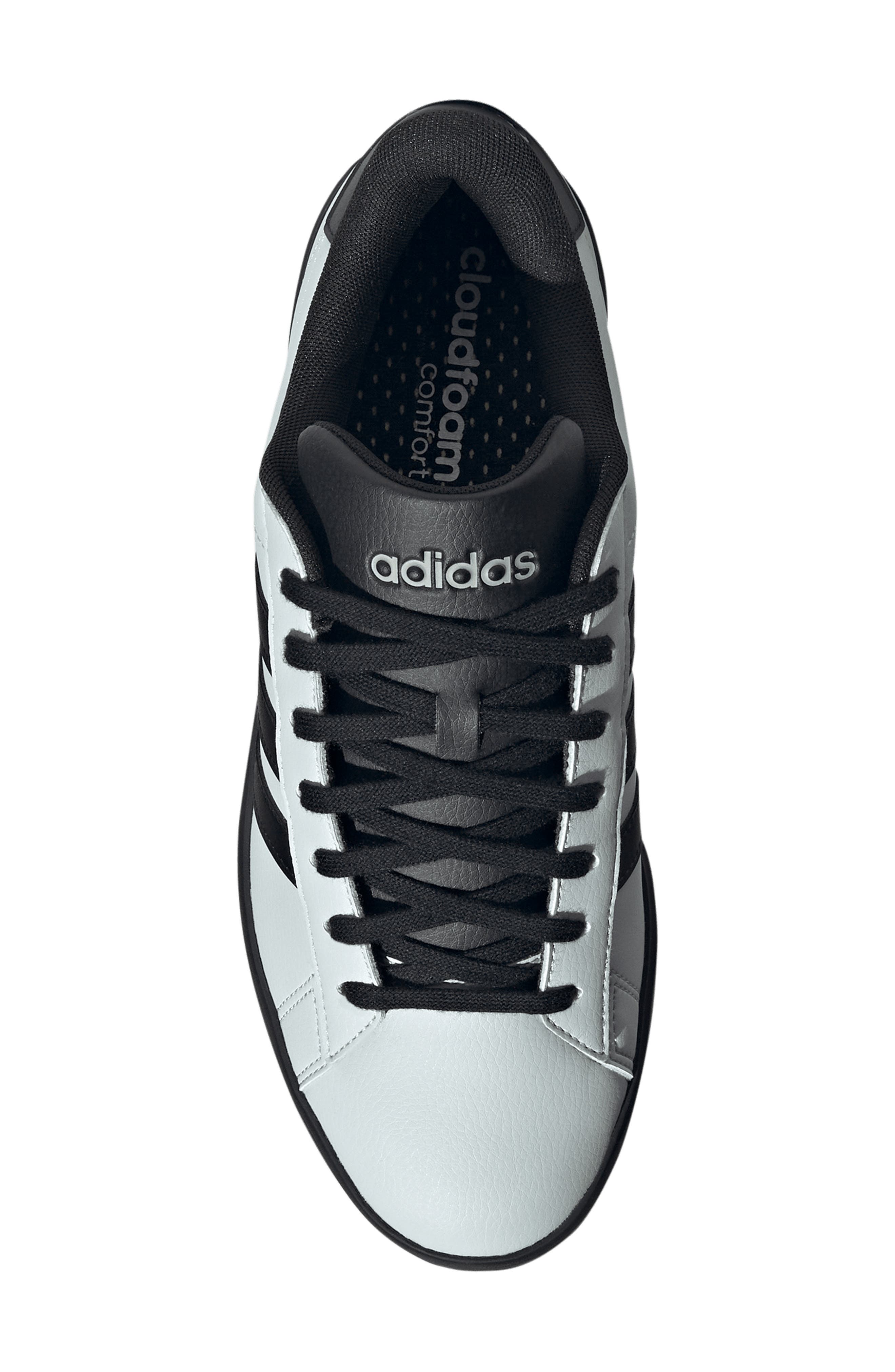adidas Grand Court Sneaker, Alternate, color, Wonder Silver/ Black/ Black