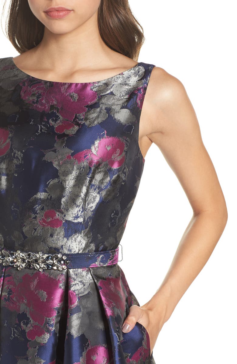 Eliza J Jacquard Fit & Flare Dress, Alternate, color,