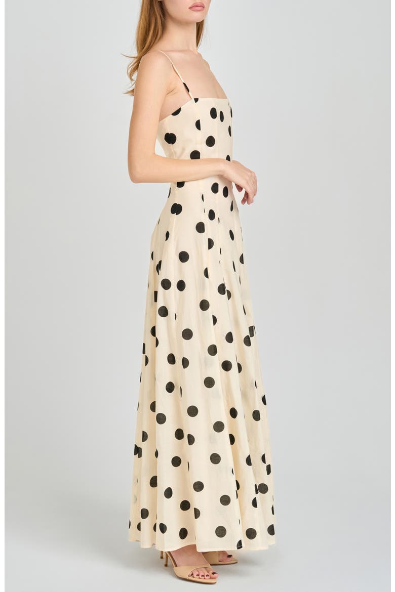 Carolina Polka Dot Cotton Godet Maxi Dress, Alternate, color, IVORY POLKA DOT