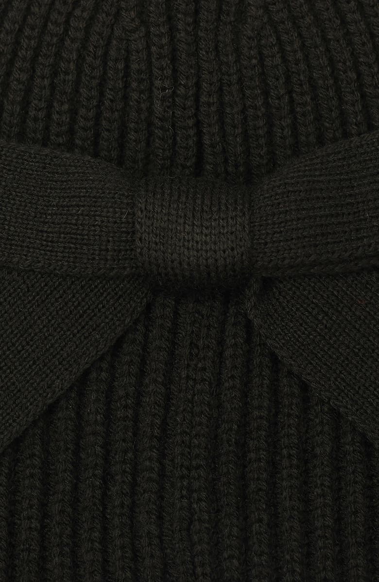 Kate Spade New York Bow Rib Beanie, Alternate, color, Black