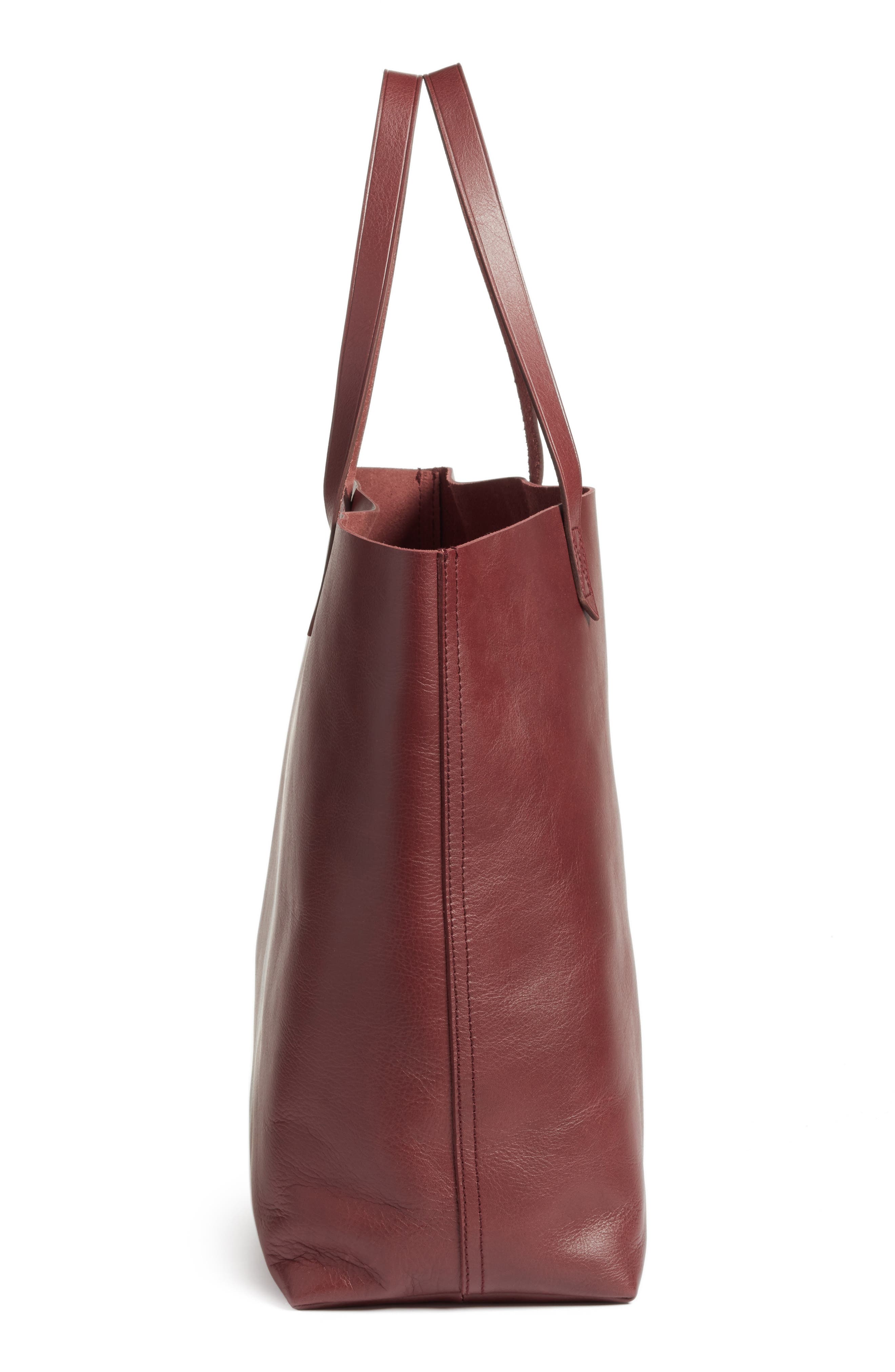 Paint Stripe Transport Leather Tote, Alternate, color, DARK CABERNET STRIPE