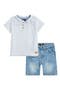 Kids' Henley & Denim Shorts Set