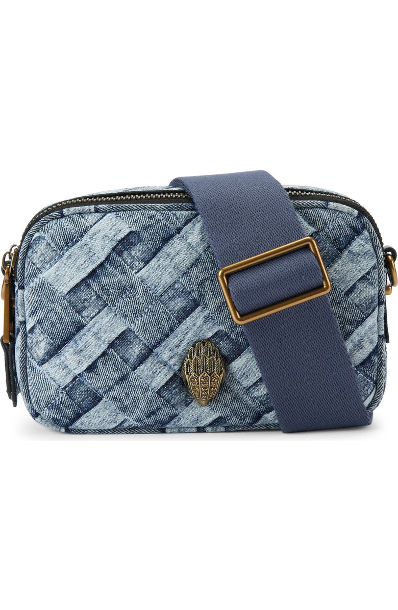 Kurt Geiger London Kensington Denim Camera Crossbody Bag, Main, color, Navy