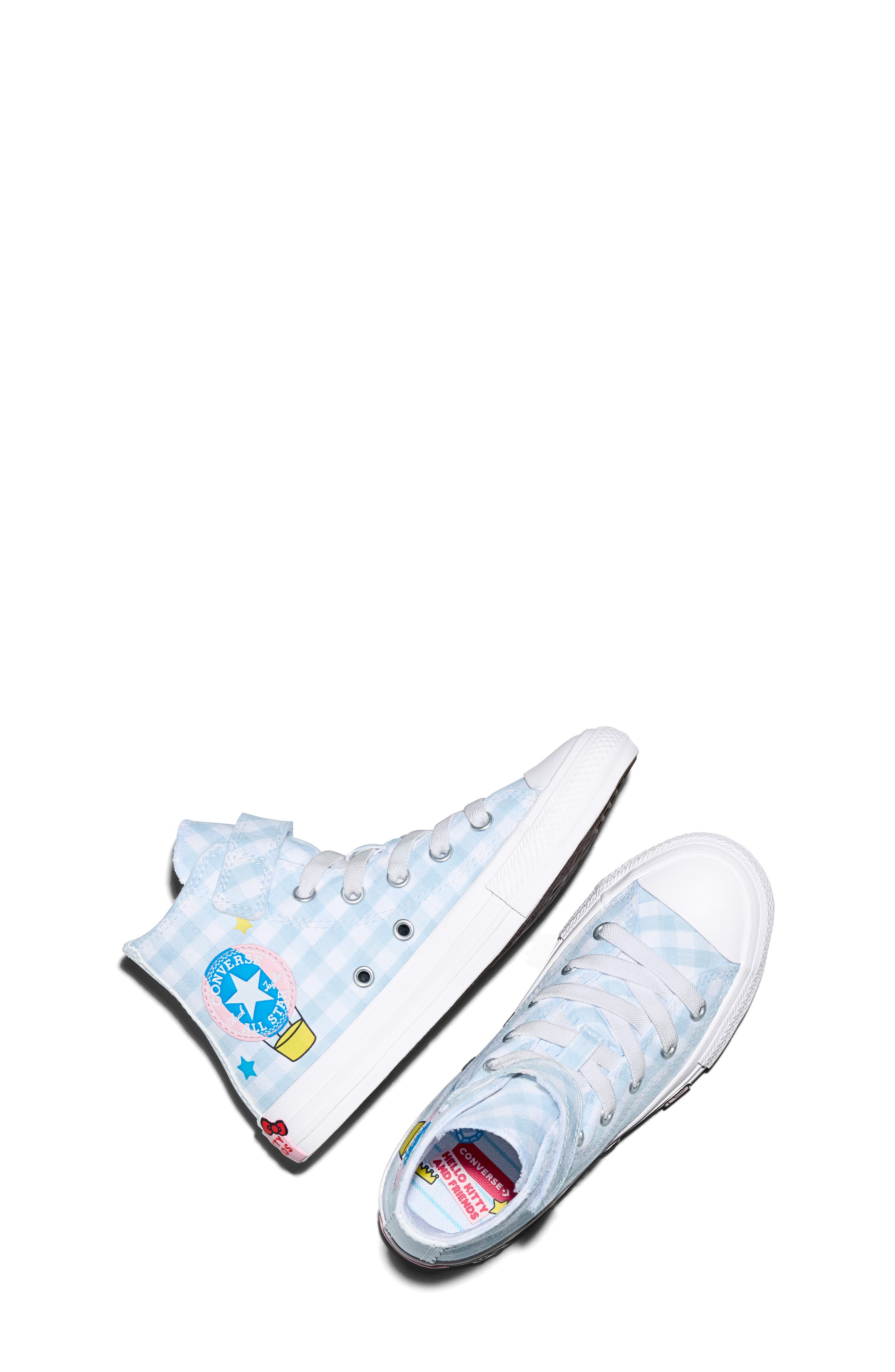 Converse Kids' x Hello Kitty<sup>®</sup> and Friends Chuck Taylor<sup>®</sup> All Star<sup>®</sup> 1V High Top Sneaker, Alternate, color, Baby Blue/ White/ White