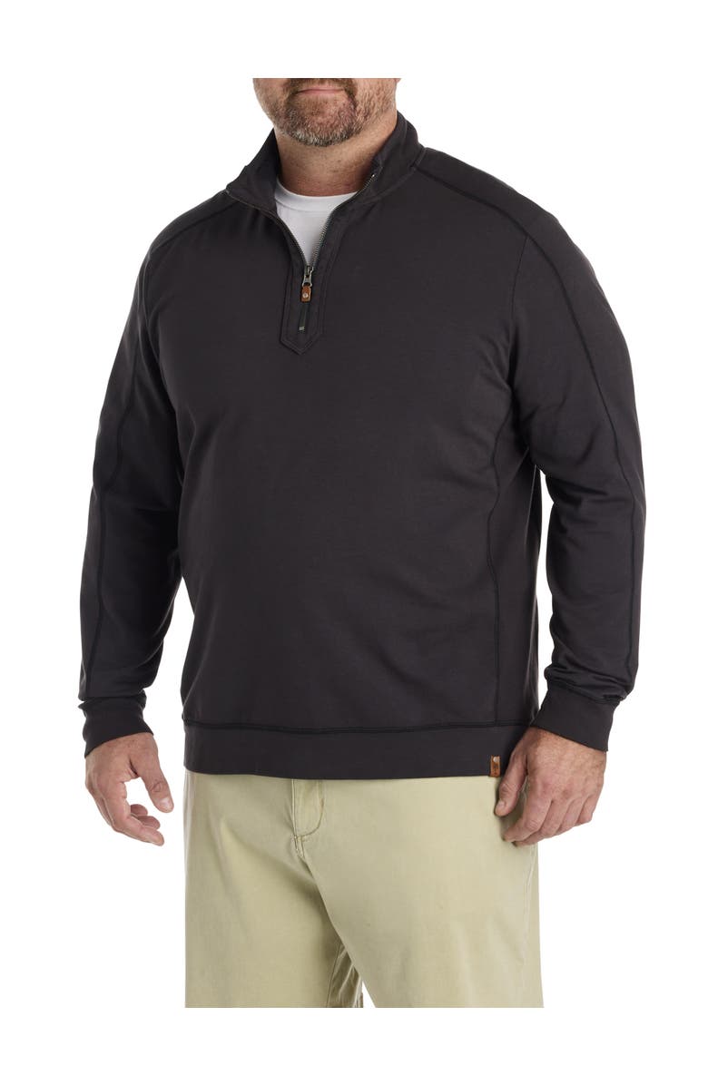 Tommy Bahama Big & Tall Ben and Terry Half-Zip Pullover, Main, color, Coal