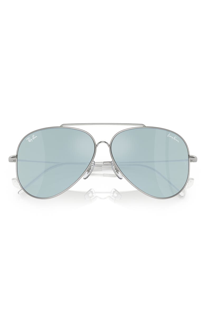 Ray-Ban Aviator Reverse 59mm Pilot Sunglasses, Alternate, color, Silver / Grey