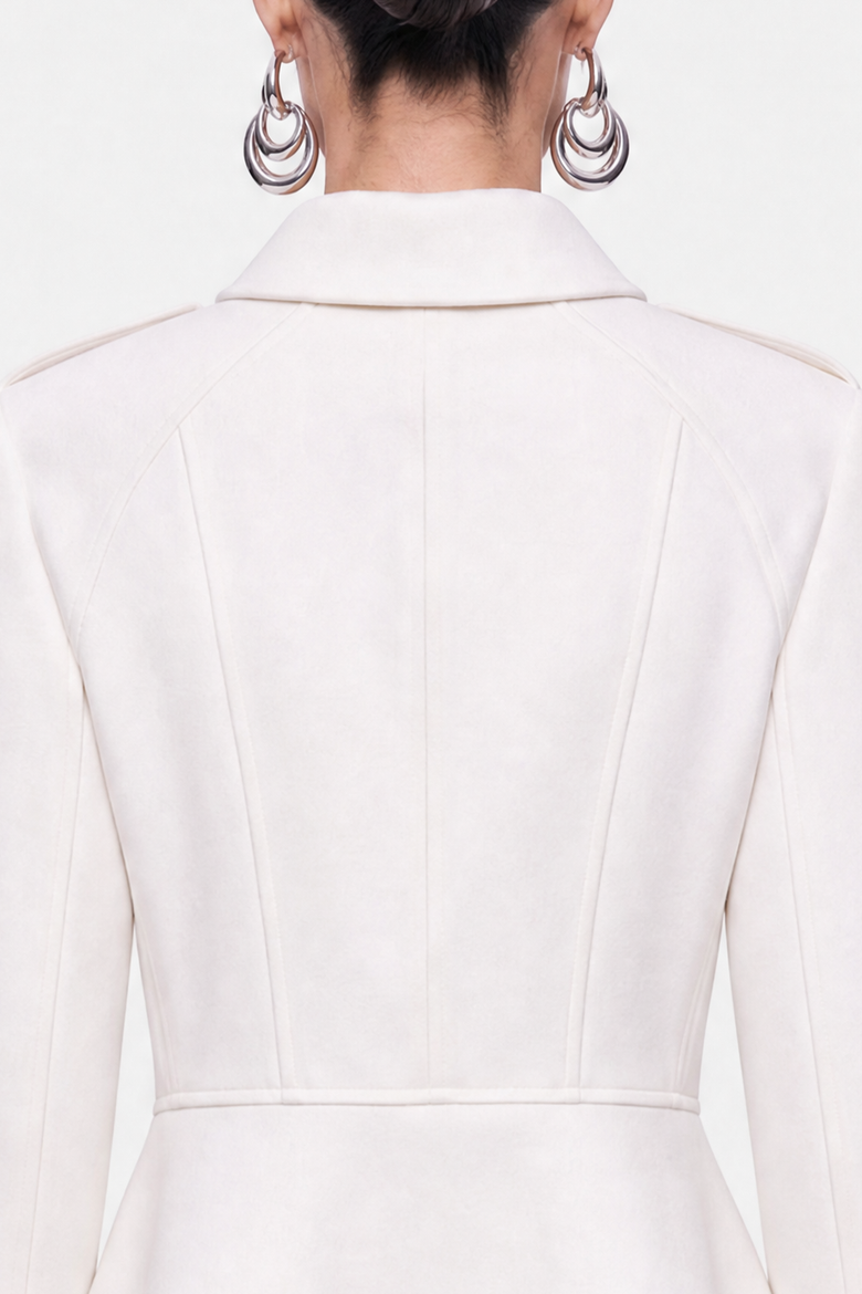 Double Breasted Epaulette Jacket, Alternate, color, White