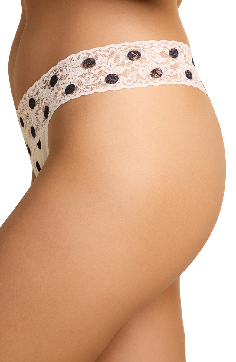 Hanky Panky Print Supima<sup>®</sup> Cotton Low Rise Thong, Alternate, color, Poke A Dot