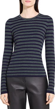 Theory Stripe Merino Wool Sweater