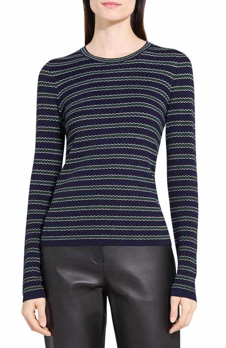 Theory Stripe Merino Wool Sweater