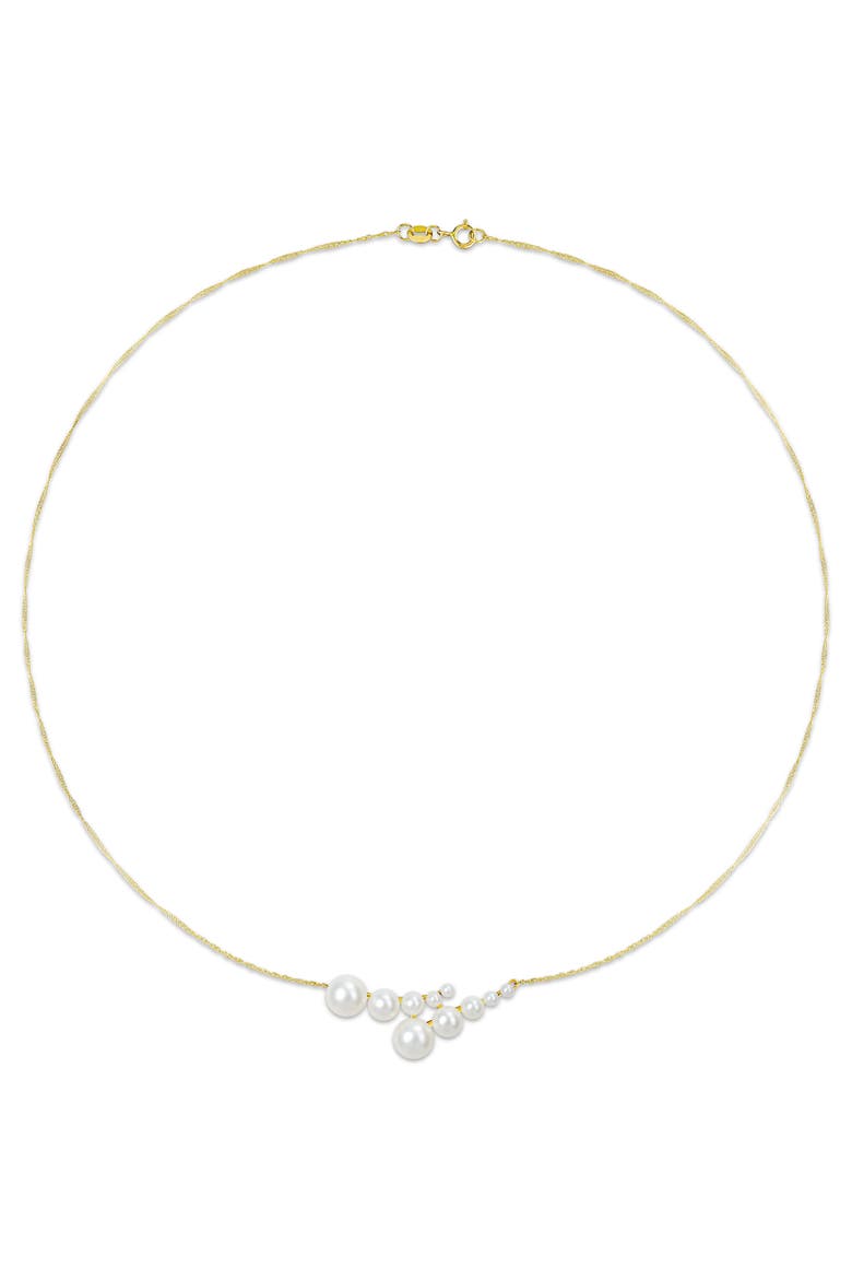 Graduated Cultured Pearl Necklace 14k, Alternate, color, Yellow Gold
