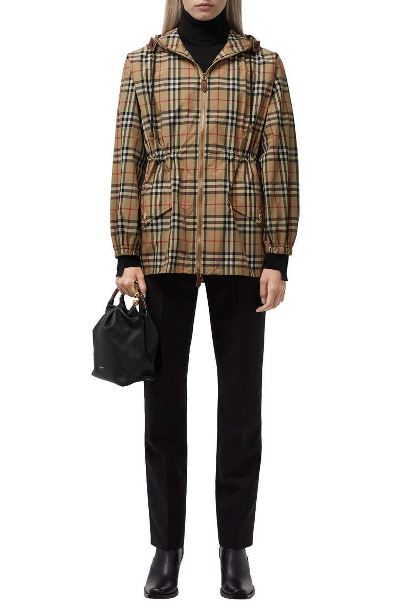 Burberry Binham Check Hooded Jacket, Alternate, color, 