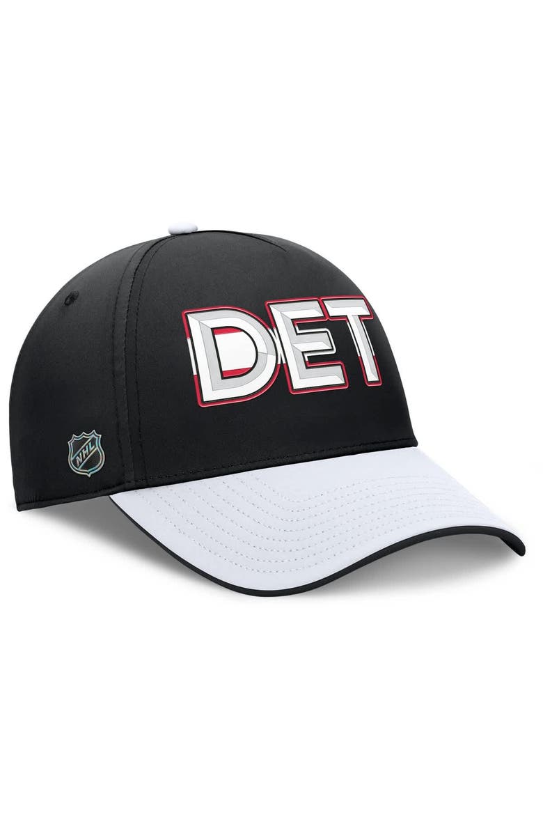 FANATICS Men's Fanatics Black/White Detroit Red Wings Authentic Pro Rink Team Code Flex Hat, Alternate, color, Black