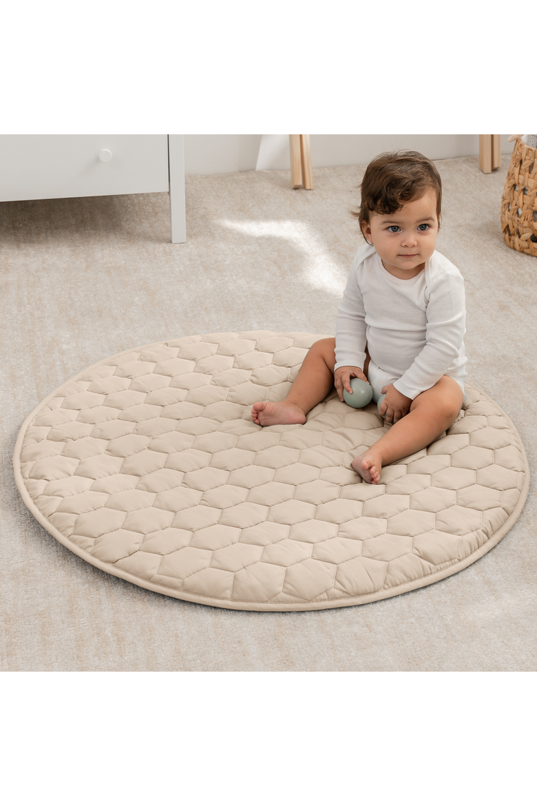 Premium Play Mat with Non-Slip Bottom, Round, Main, color, Sand