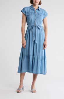 AUGUST SKY Chambray Shirtdress