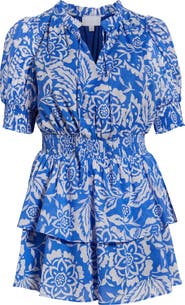 SUGARLIPS Marny Floral Rai Ruffle Cotton Dress