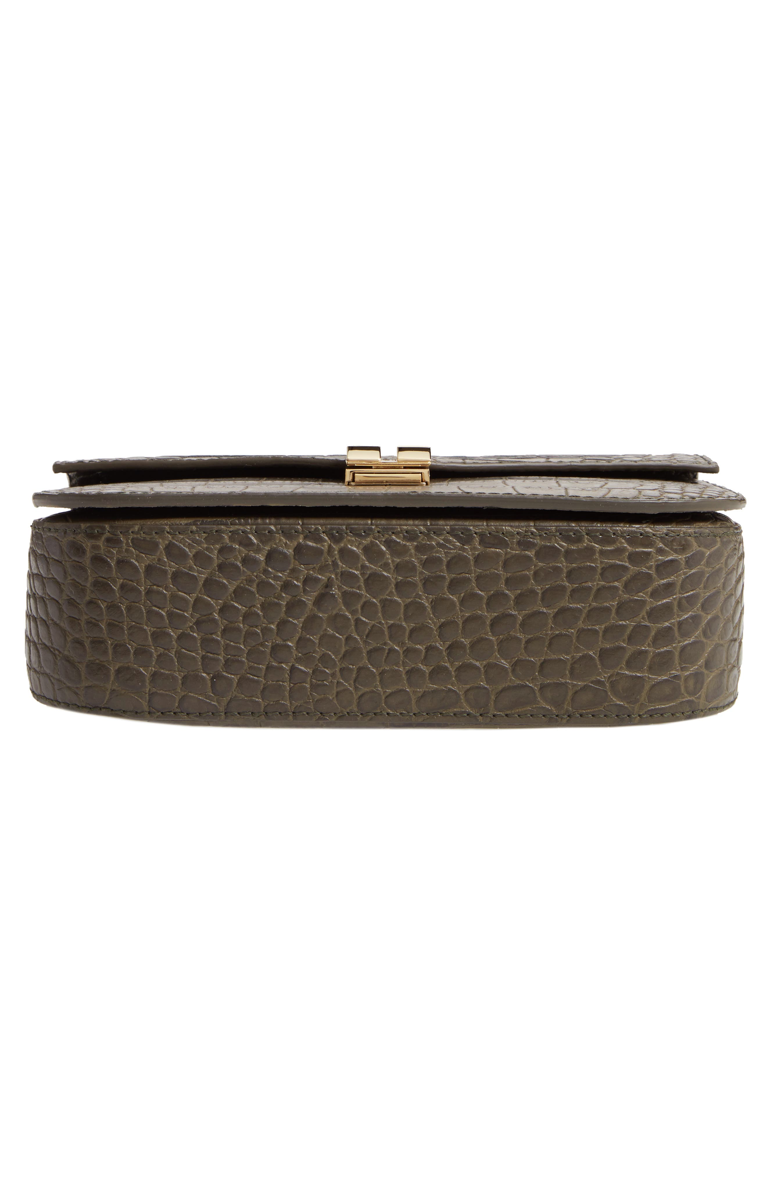 DeMellier Vancouver Croc Embossed Leather Crossbody Bag, Alternate, color, 