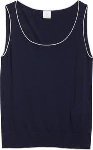 Eleventy Tipped Merino Wool Sweater Tank