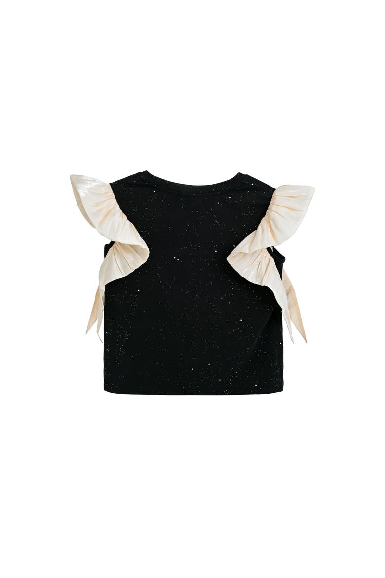 Glitter Ruffle Skirt Set, Alternate, color, Black