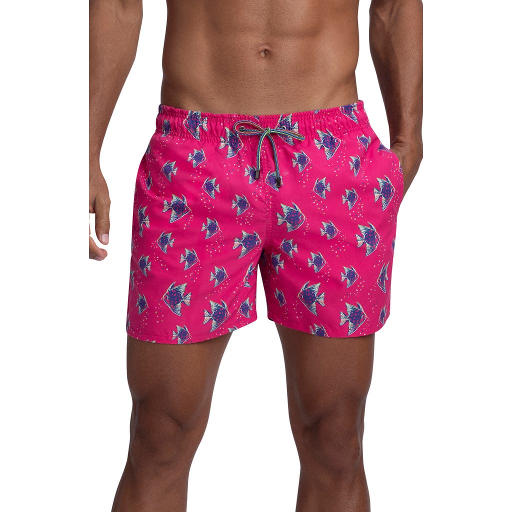 Bugatchi Angel Fish Print Swim Trunks in Watermelon  product