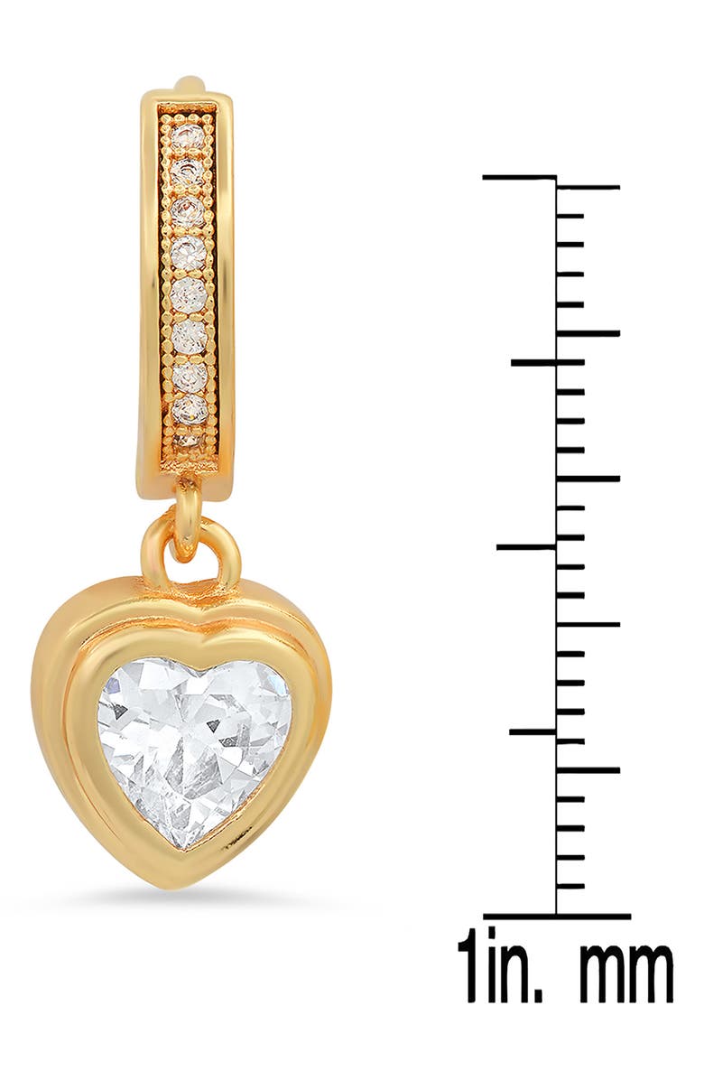 HMY JEWELRY Heart Crystal Hoop Earrings, Alternate, color,