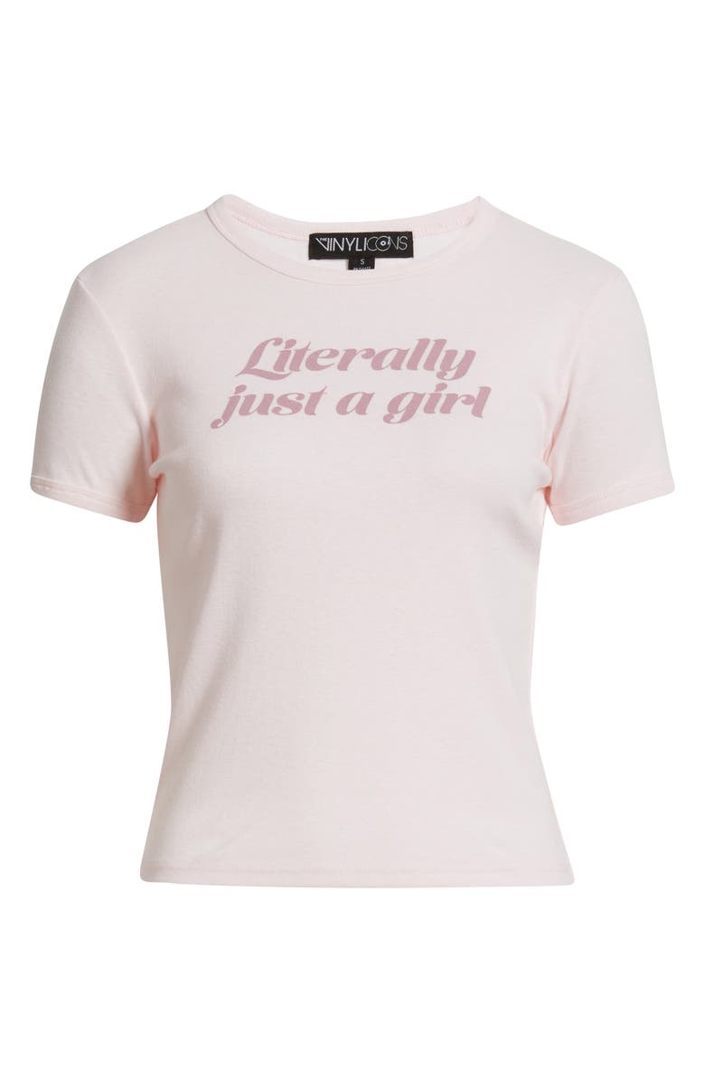 Vinyl Icons Just a Girl Graphic Baby Tee, Alternate, color, Pink